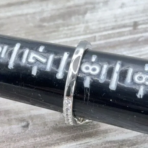 Sterling Silver Ring Sky Blue CZ Faceted Solitaire Halo Clear CZ Size 7.75 Prong - Picture 13 of 14